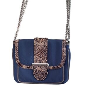 Brighton Portland Pouch Crossbody Snakeskin‎ leather trim  canvas
7.5x5.5x2" EUC